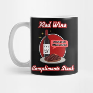 Red Wine Compliments Steak Mug